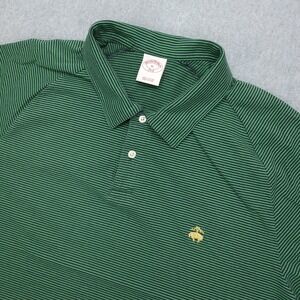 Brooks Brothers 346‎ Polo Shirt Men's XL Green Stripe Golf Casual Short Sleeve